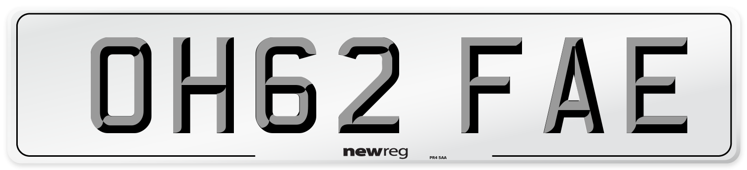 OH62 FAE Number Plate from New Reg
